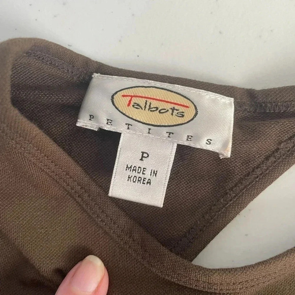 Talbots Petites Maxi Brown Keyhole‎ Back Tank Dress Size P Small EUC! 0147 - Picture 5 of 8